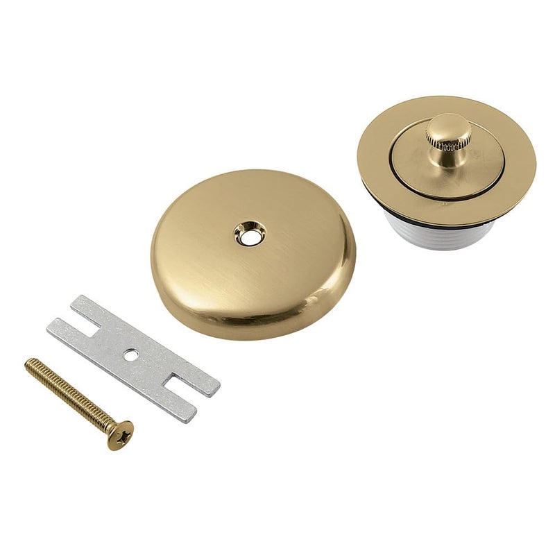 Kingston Brass DLT5301A7 Lift & Turn Tub Drain Kit, Brushed Brass, 3.13 x 3.13 x 2.75 - Image 1